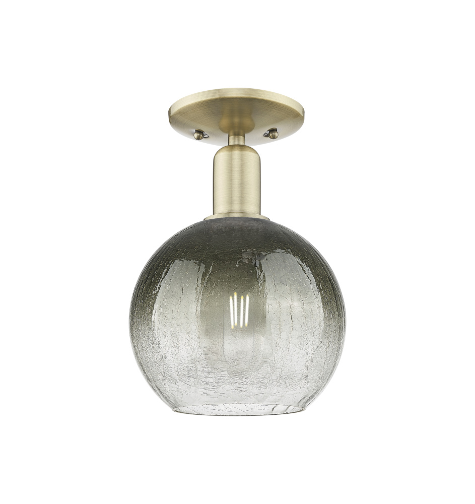 Brookhaven Globe - 1 Light - 6 inch - Antique Brass - Semi-Flush Mount