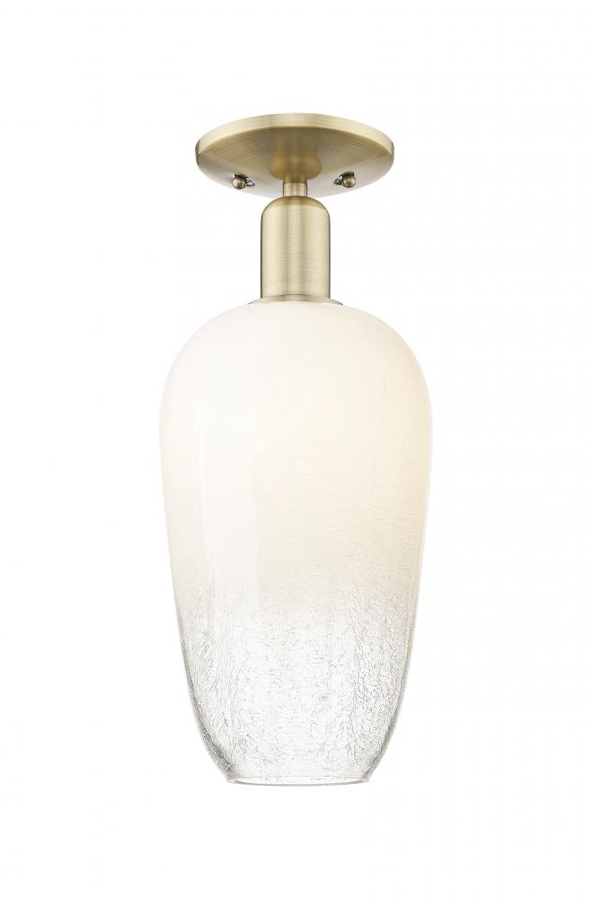 Brookhaven Flute - 1 Light - 6 inch - Antique Brass - Semi-Flush Mount