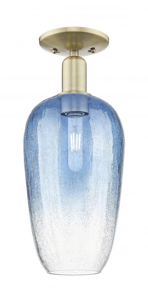 Brookhaven Flute - 1 Light - 6 inch - Antique Brass - Semi-Flush Mount