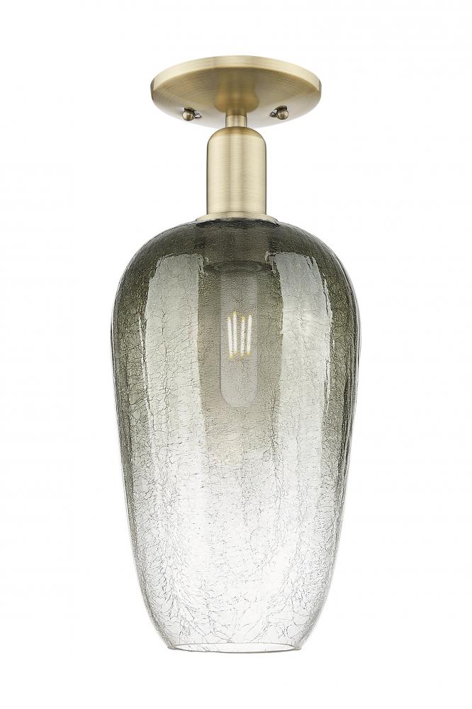 Brookhaven Flute - 1 Light - 6 inch - Antique Brass - Semi-Flush Mount