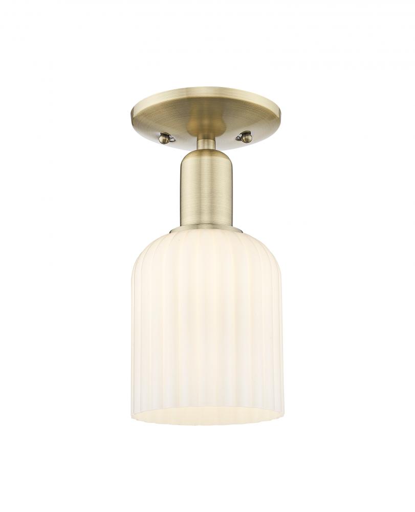 Bridal Veil - 1 Light - 6 inch - Antique Brass - Semi-Flush Mount