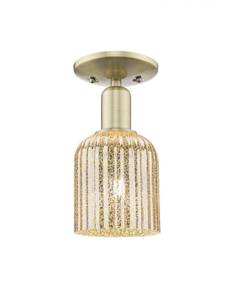 Bridal Veil - 1 Light - 6 inch - Antique Brass - Semi-Flush Mount