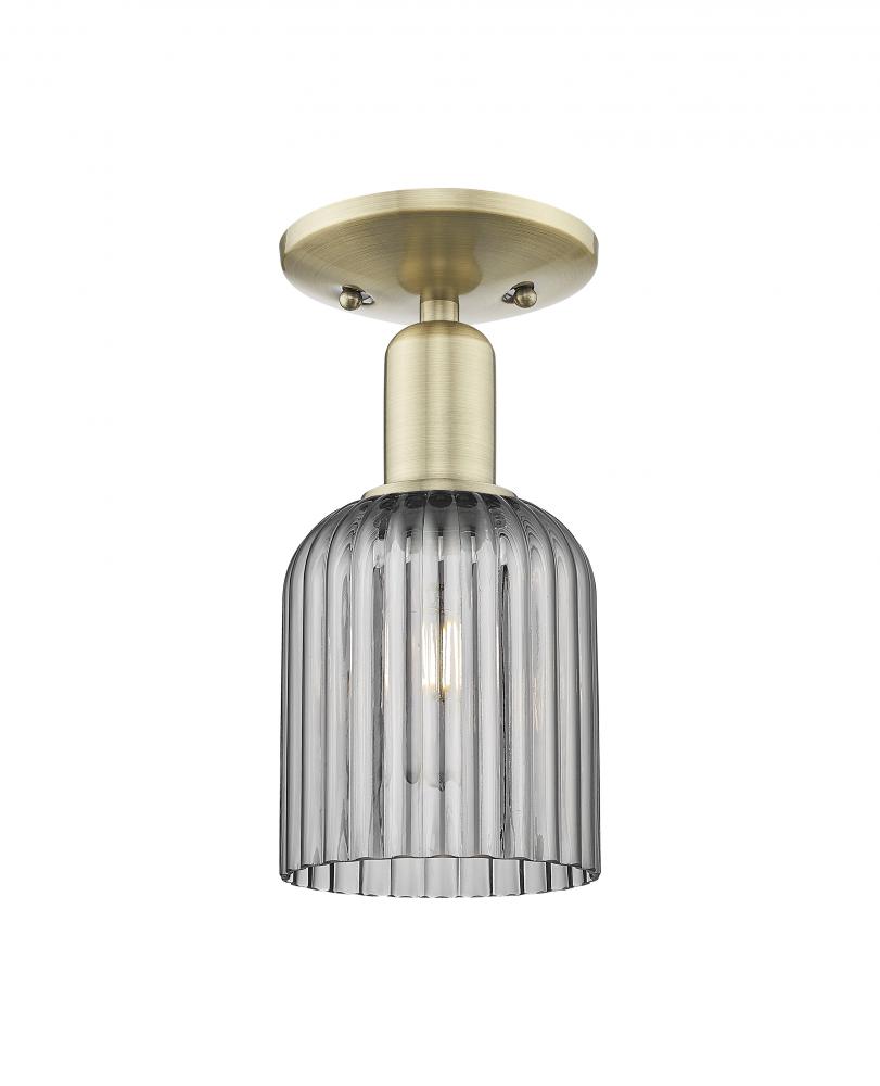 Bridal Veil - 1 Light - 6 inch - Antique Brass - Semi-Flush Mount