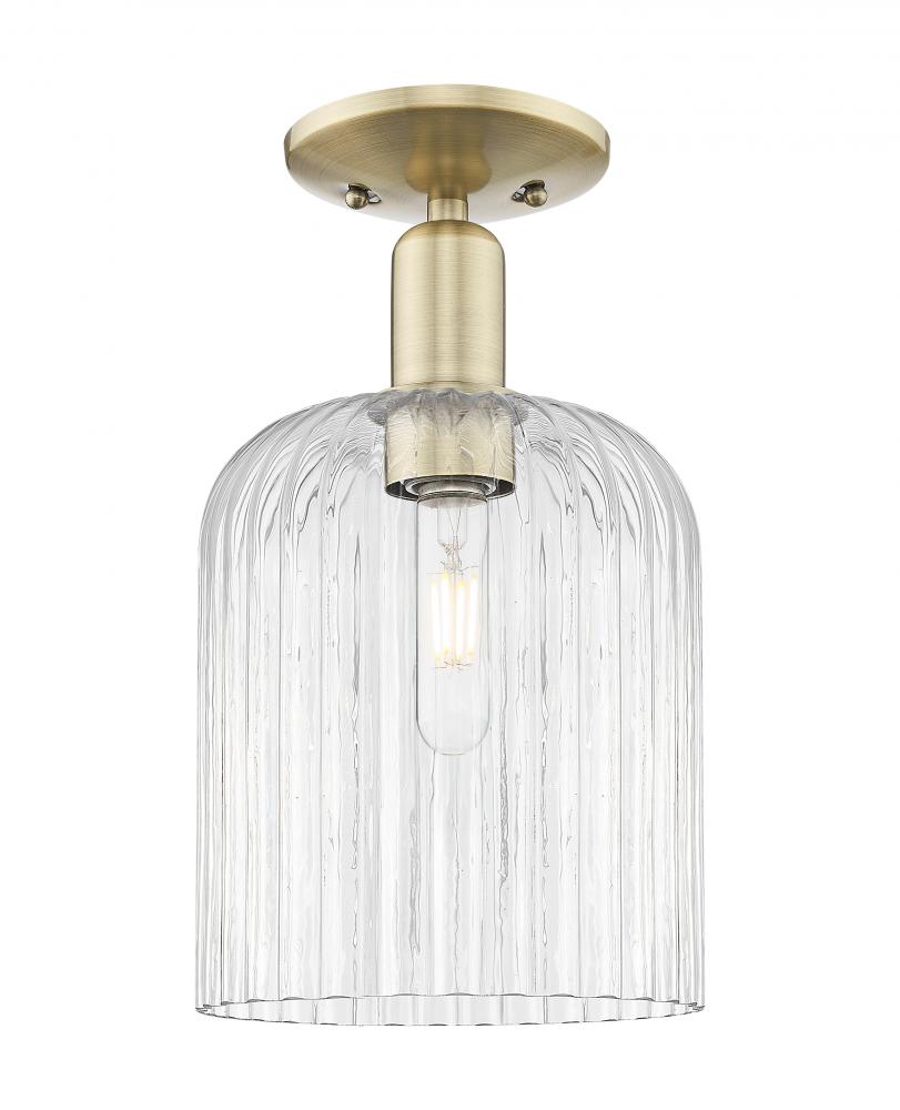 Bridal Veil - 1 Light - 8 inch - Antique Brass - Semi-Flush Mount