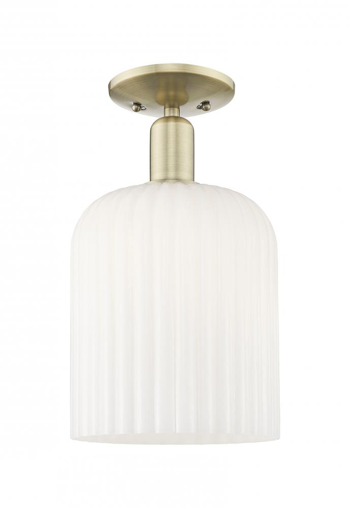 Bridal Veil - 1 Light - 8 inch - Antique Brass - Semi-Flush Mount