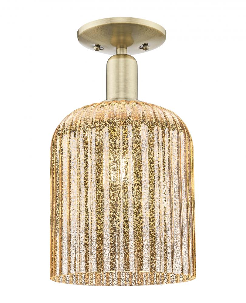 Bridal Veil - 1 Light - 8 inch - Antique Brass - Semi-Flush Mount