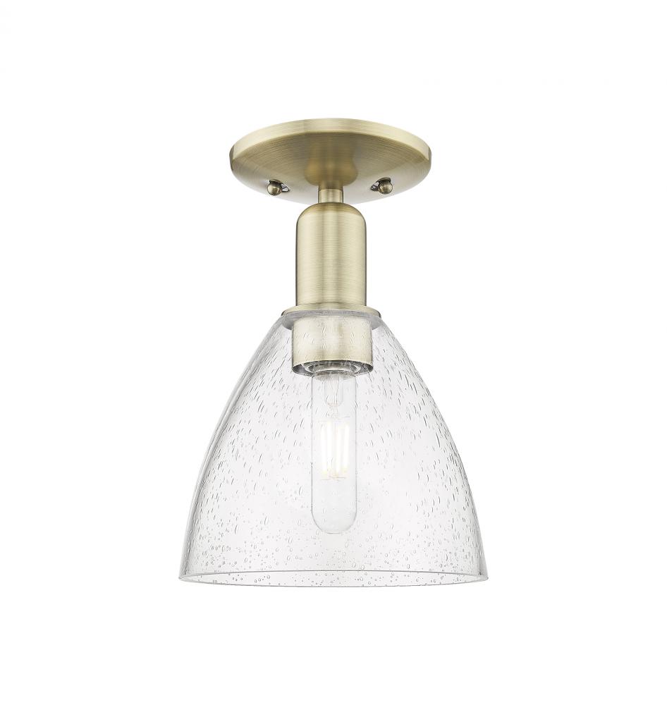 Bristol - 1 Light - 8 inch - Antique Brass - Semi-Flush Mount