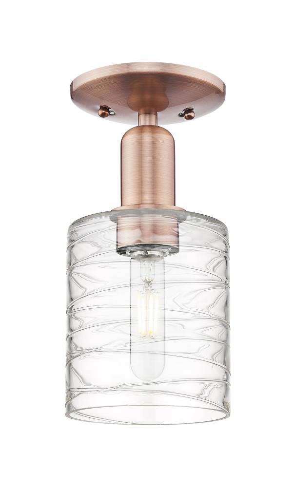 Cobbleskill - 1 Light - 5 inch - Antique Copper - Semi-Flush Mount