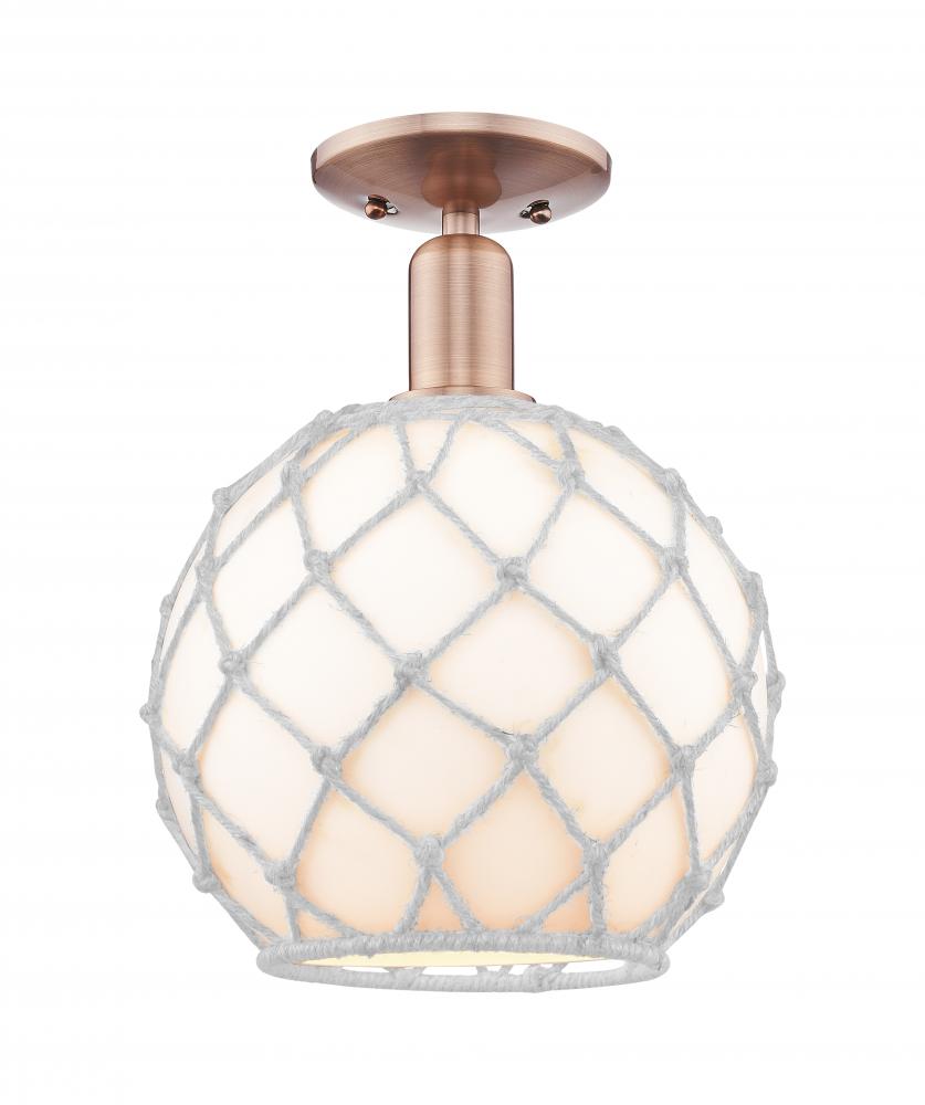 Farmhouse Rope - 1 Light - 10 inch - Antique Copper - Semi-Flush Mount