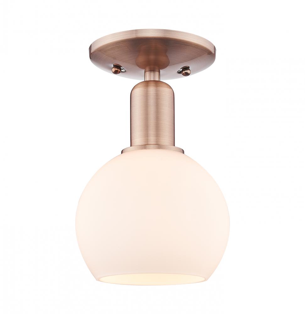 Athens - 1 Light - 6 inch - Antique Copper - Semi-Flush Mount