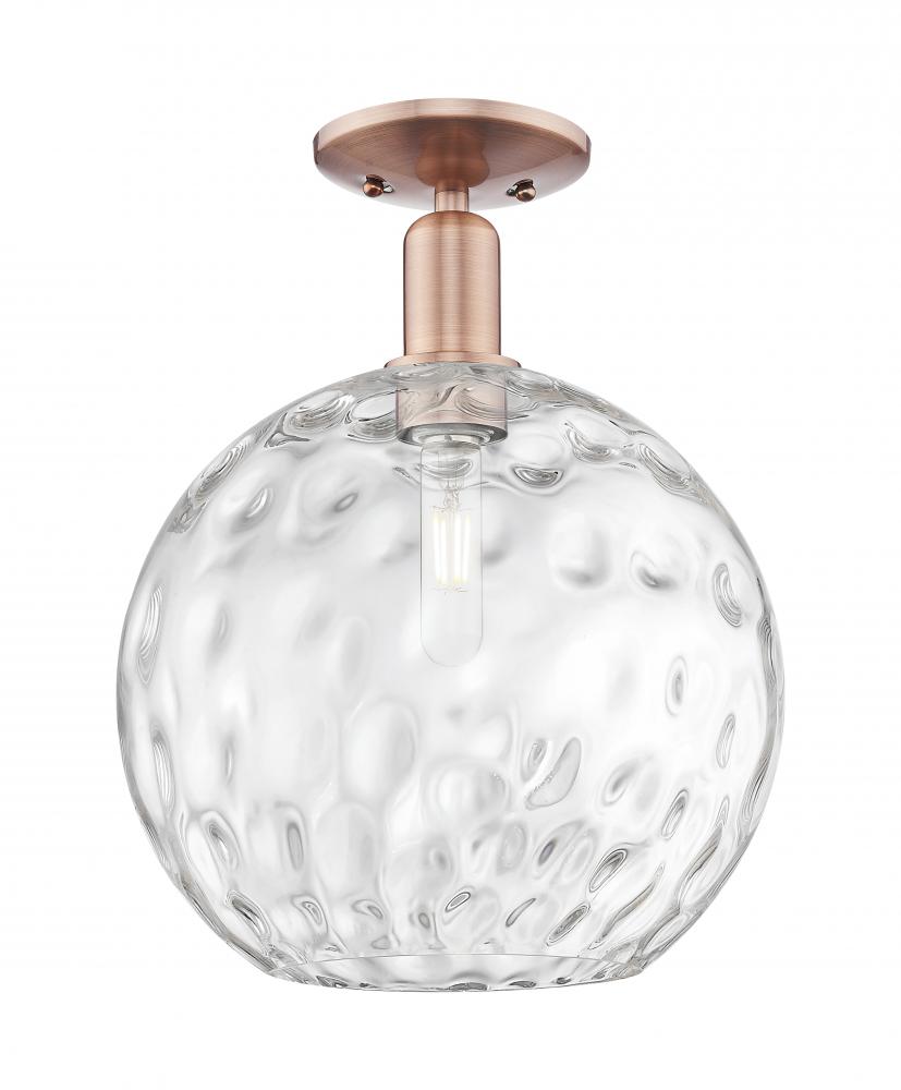 Athens Water Glass - 1 Light - 12 inch - Antique Copper - Semi-Flush Mount