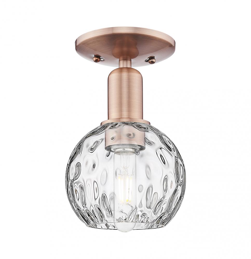 Athens Water Glass - 1 Light - 6 inch - Antique Copper - Semi-Flush Mount
