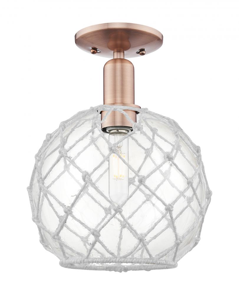 Farmhouse Rope - 1 Light - 10 inch - Antique Copper - Semi-Flush Mount