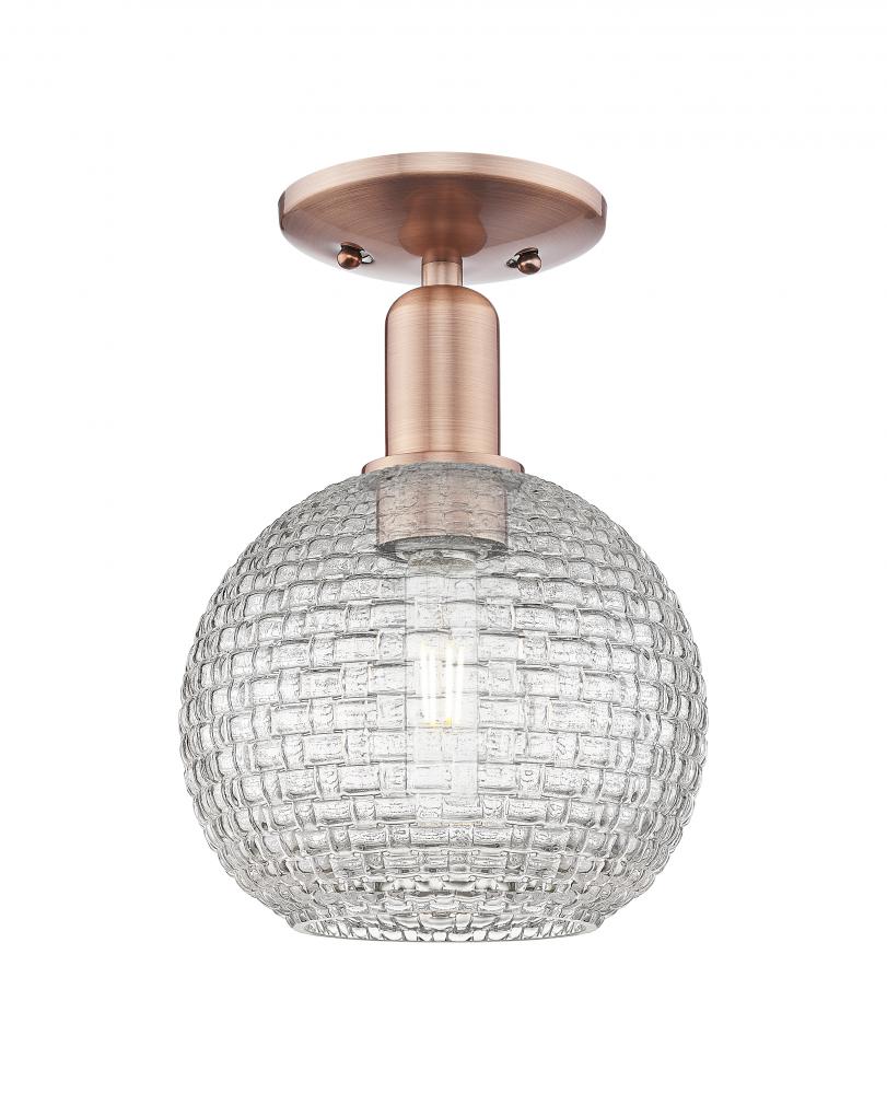 Athens - 1 Light - 8 inch - Antique Copper - Semi-Flush Mount