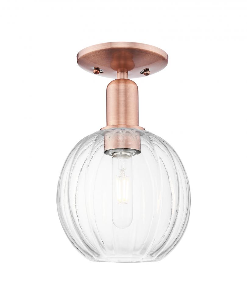Preston Globe - 1 Light - 6 inch - Antique Copper - Semi-Flush Mount