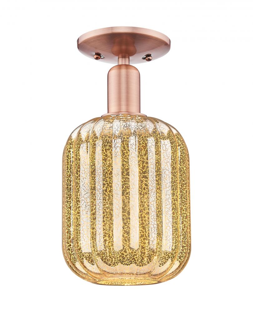 Preston Cylinder - 1 Light - 6 inch - Antique Copper - Semi-Flush Mount