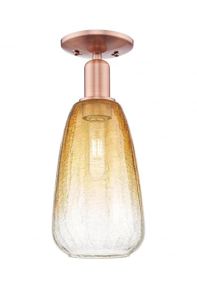 Brookhaven Almond - 1 Light - 6 inch - Antique Copper - Semi-Flush Mount