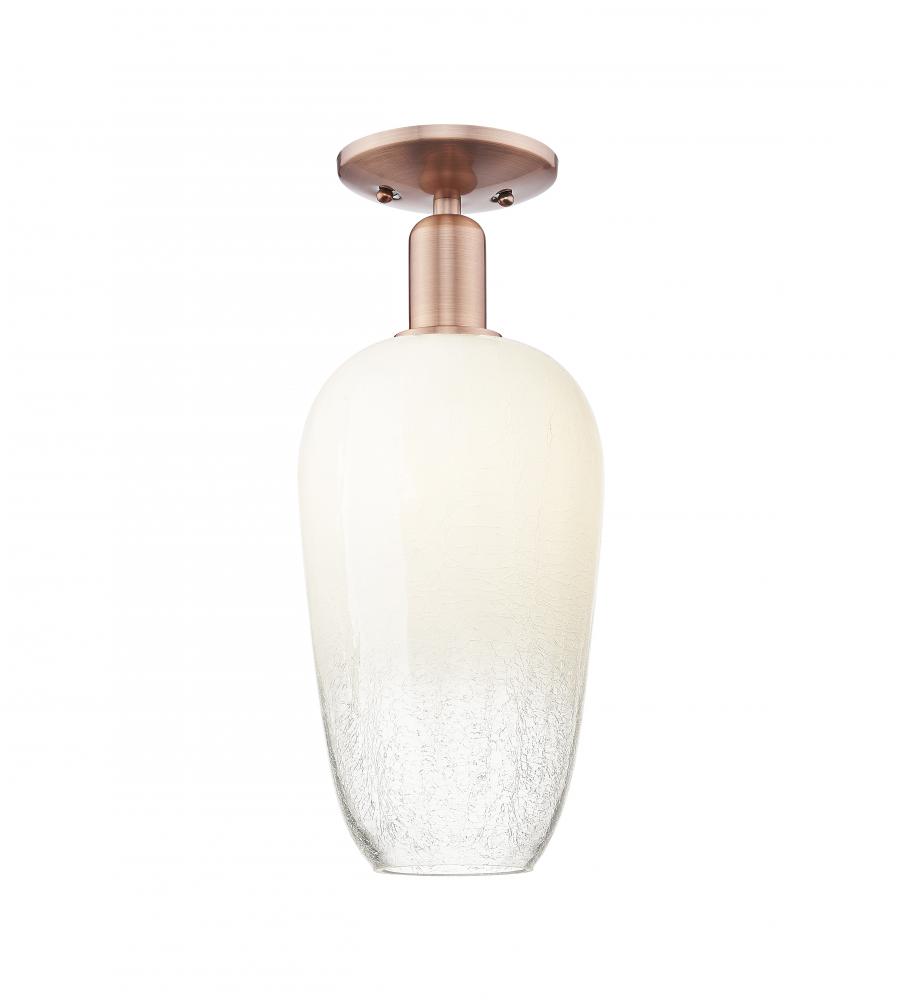 Brookhaven Flute - 1 Light - 6 inch - Antique Copper - Semi-Flush Mount