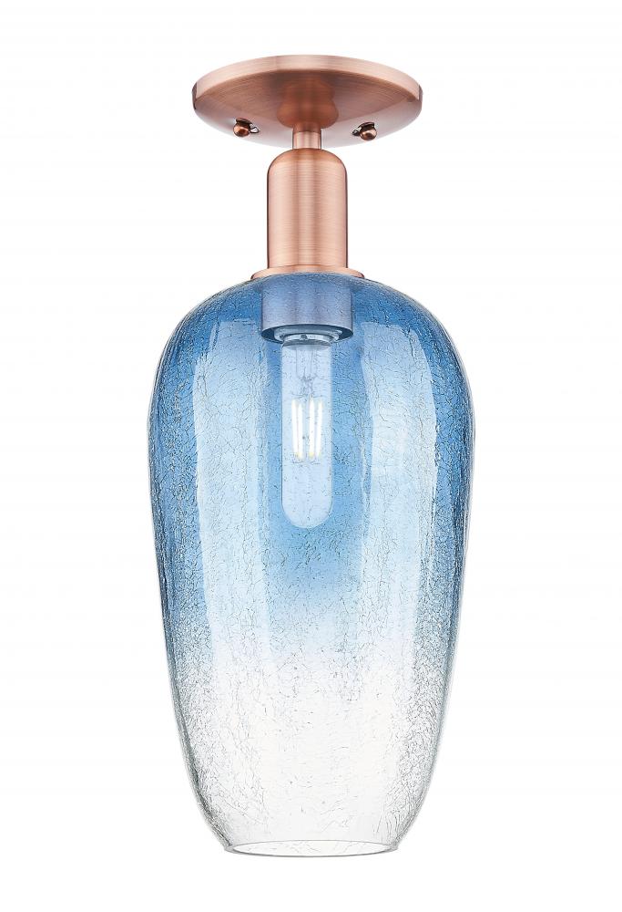 Brookhaven Flute - 1 Light - 6 inch - Antique Copper - Semi-Flush Mount