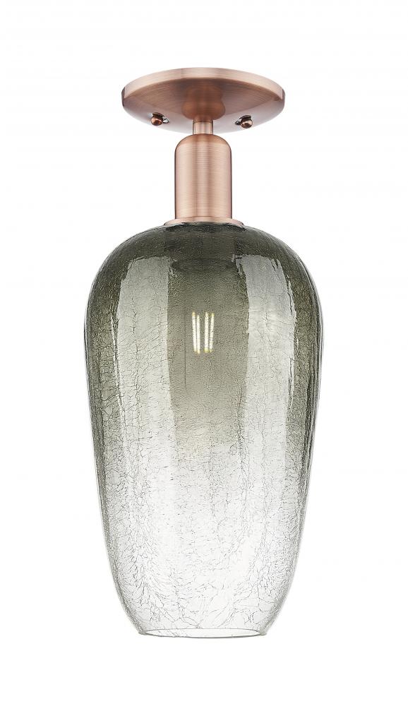 Brookhaven Flute - 1 Light - 6 inch - Antique Copper - Semi-Flush Mount