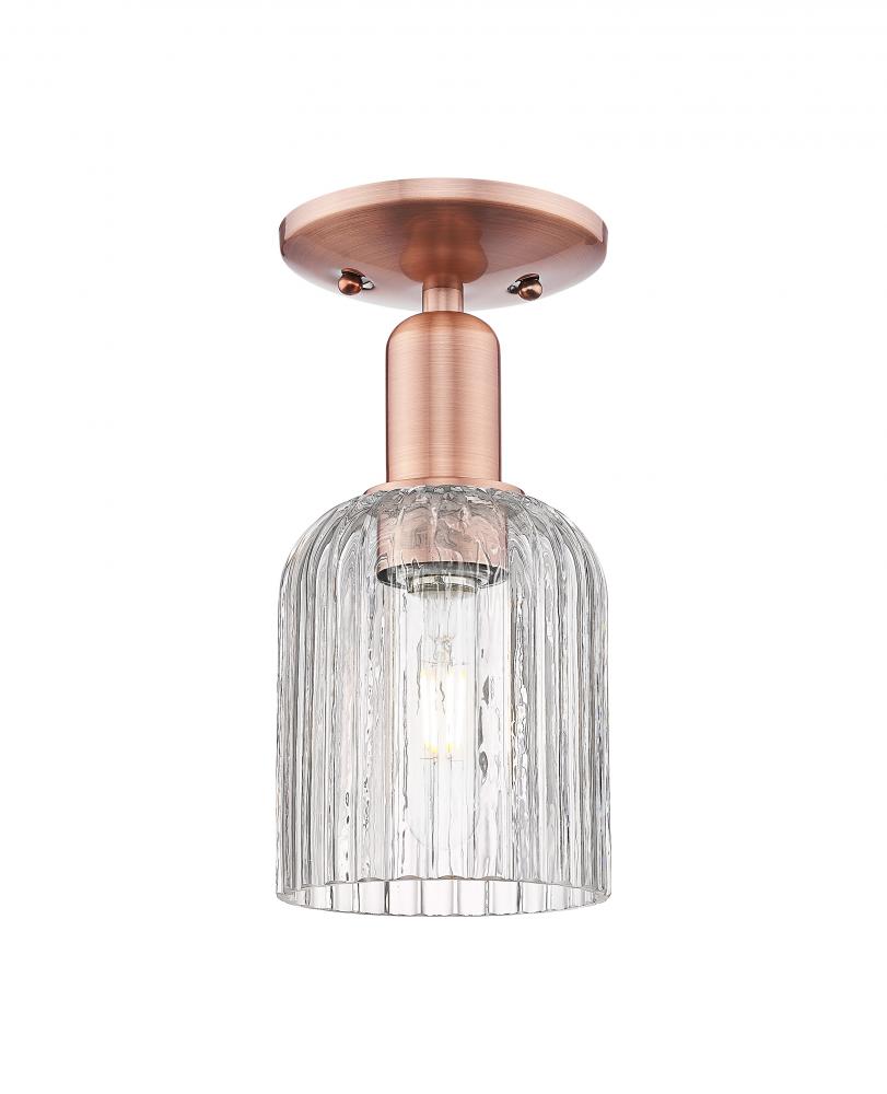Bridal Veil - 1 Light - 6 inch - Antique Copper - Semi-Flush Mount