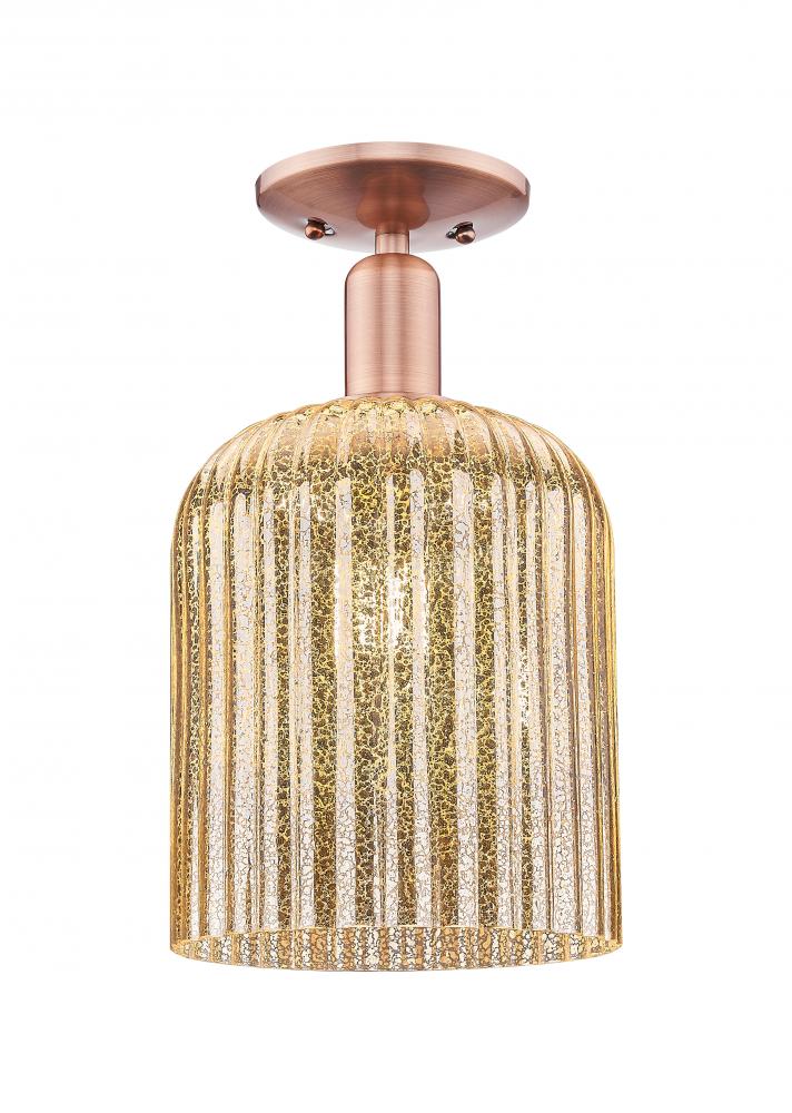 Bridal Veil - 1 Light - 8 inch - Antique Copper - Semi-Flush Mount