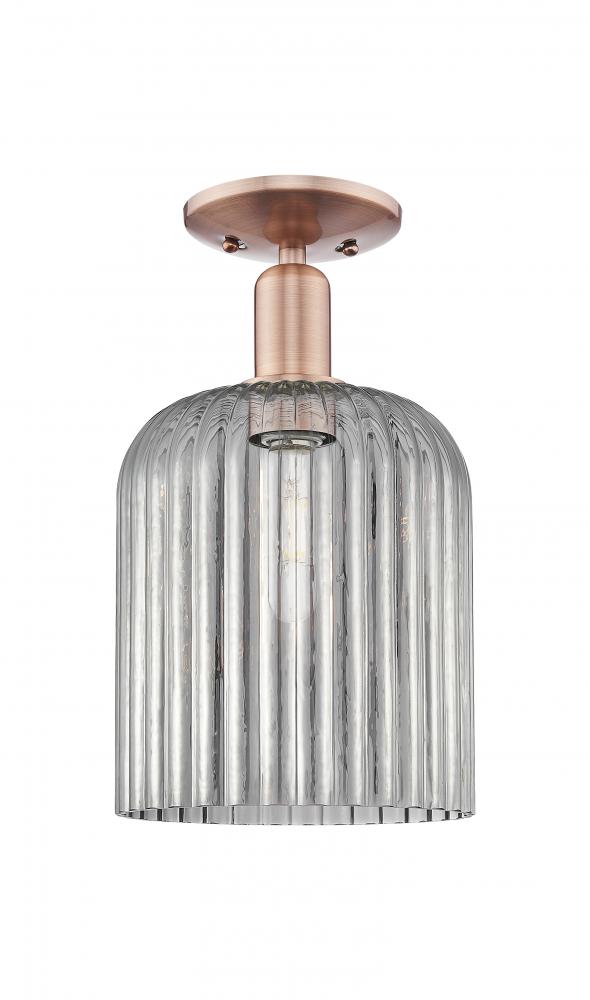 Bridal Veil - 1 Light - 8 inch - Antique Copper - Semi-Flush Mount