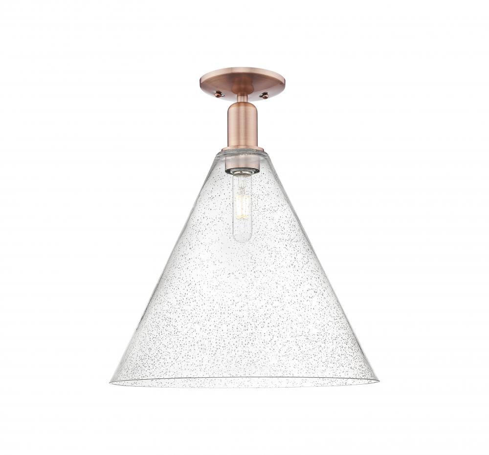 Berkshire Glass - 1 Light - 16 inch - Antique Copper - Semi-Flush Mount