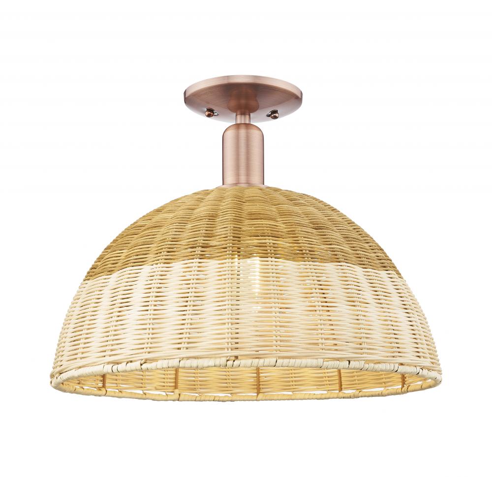 Natural Ballston Dome - 1 Light - 6 inch - Antique Copper - Semi-Flush Mount
