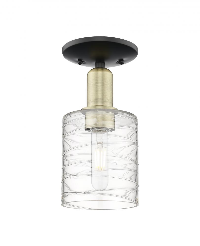 Cobbleskill - 1 Light - 5 inch - Black Antique Brass - Semi-Flush Mount