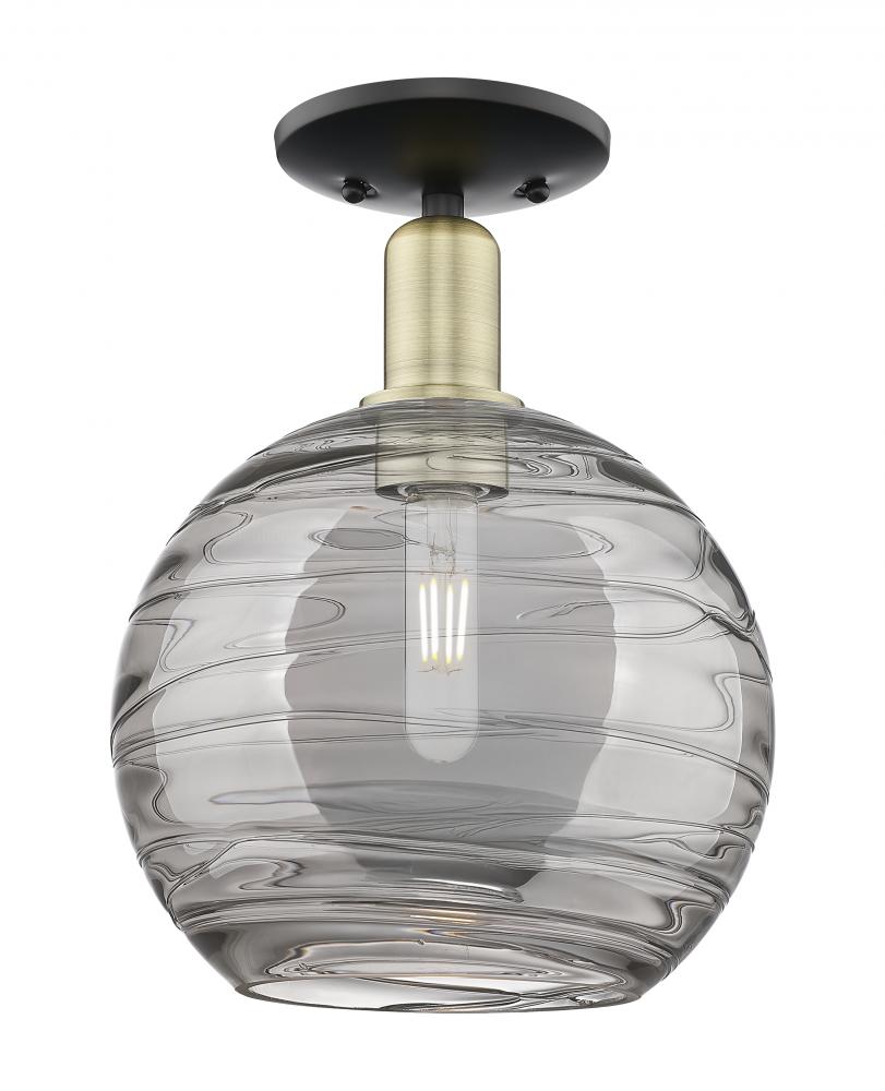 Athens Deco Swirl - 1 Light - 10 inch - Black Antique Brass - Semi-Flush Mount