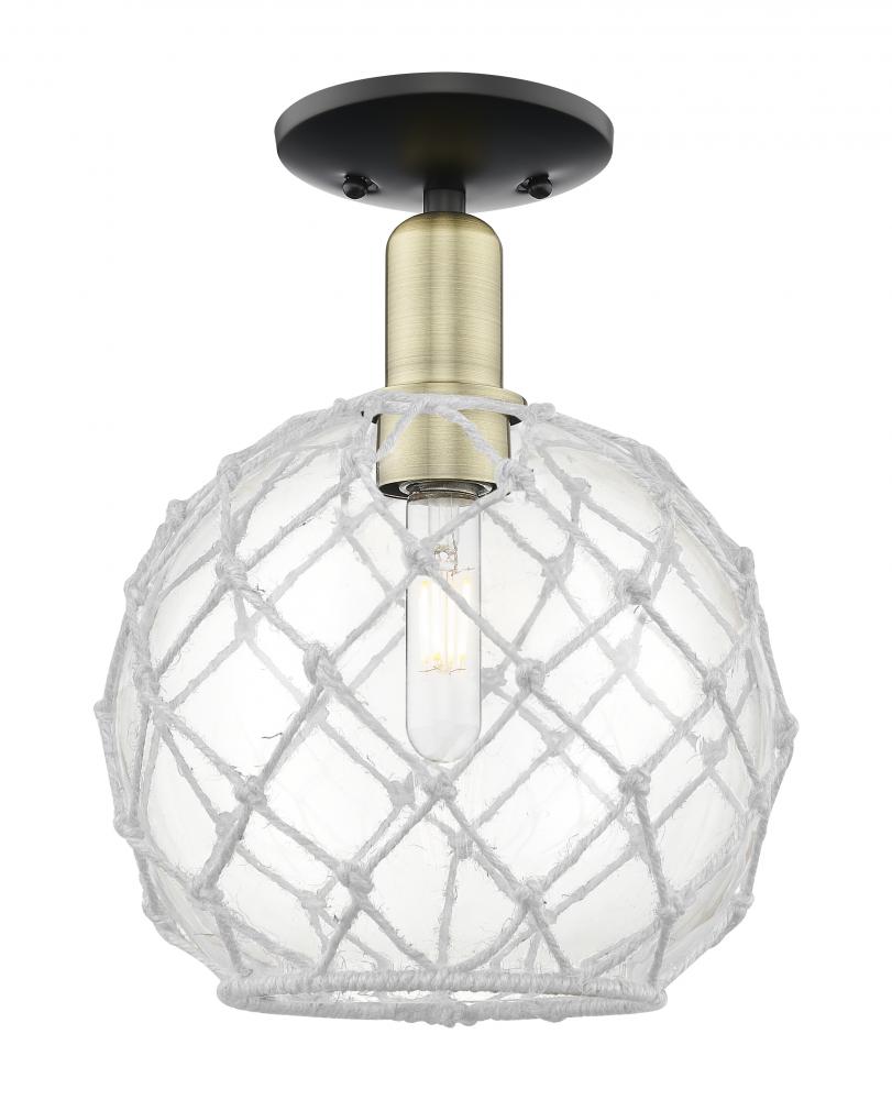 Farmhouse Rope - 1 Light - 10 inch - Black Antique Brass - Semi-Flush Mount