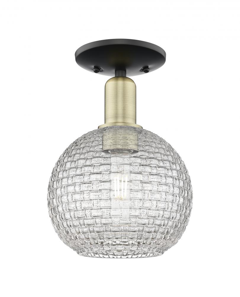 Athens - 1 Light - 8 inch - Black Antique Brass - Semi-Flush Mount