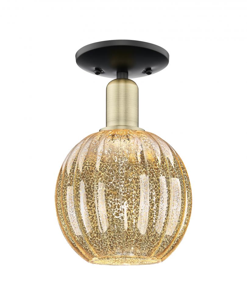 Preston Globe - 1 Light - 6 inch - Black Antique Brass - Semi-Flush Mount