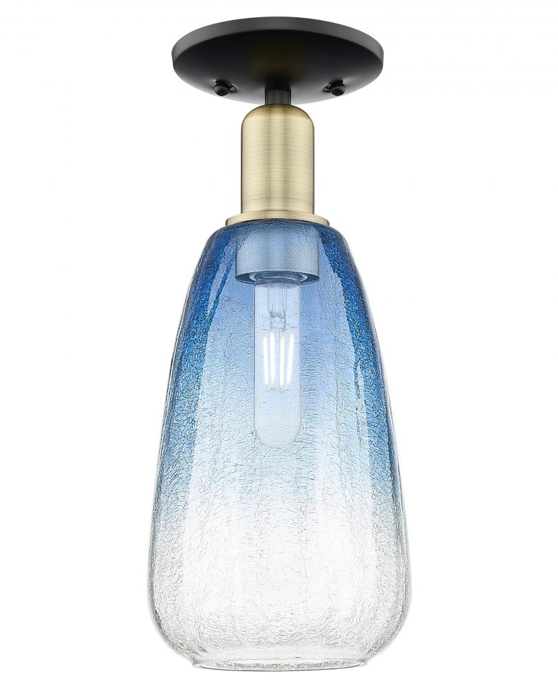 Brookhaven Almond - 1 Light - 6 inch - Black Antique Brass - Semi-Flush Mount