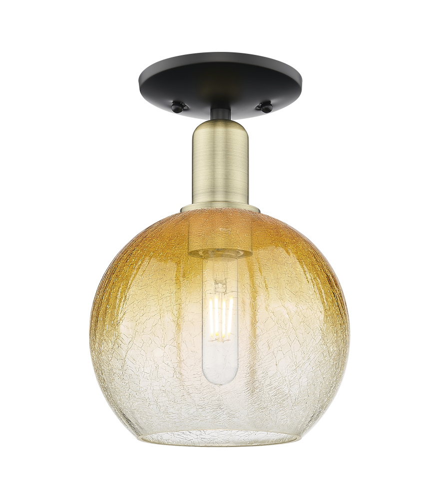 Brookhaven Globe - 1 Light - 6 inch - Black Antique Brass - Semi-Flush Mount