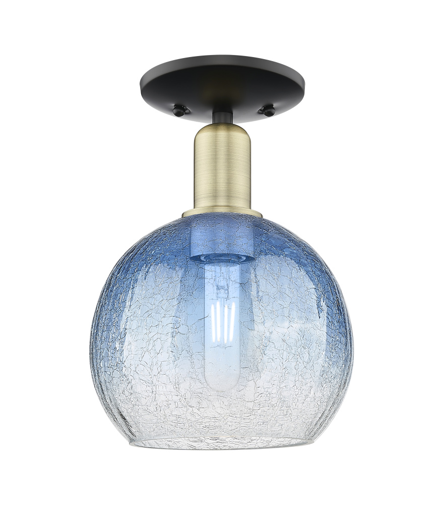 Brookhaven Globe - 1 Light - 6 inch - Black Antique Brass - Semi-Flush Mount