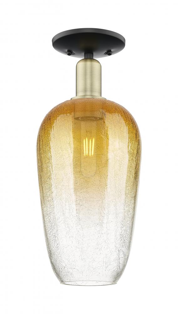 Brookhaven Flute - 1 Light - 6 inch - Black Antique Brass - Semi-Flush Mount