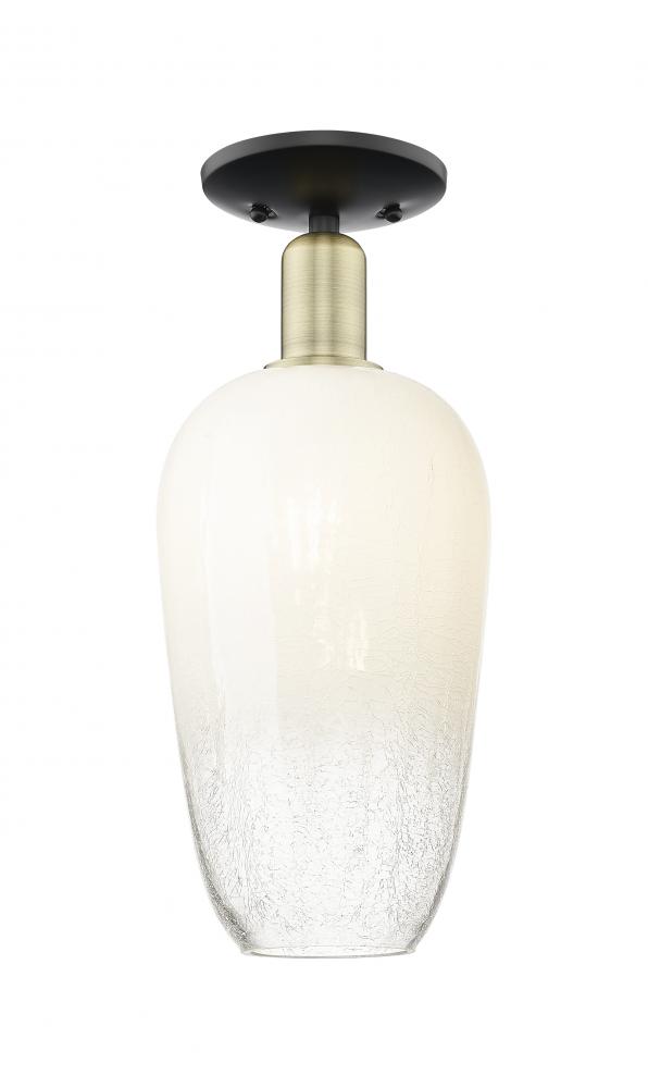 Brookhaven Flute - 1 Light - 6 inch - Black Antique Brass - Semi-Flush Mount