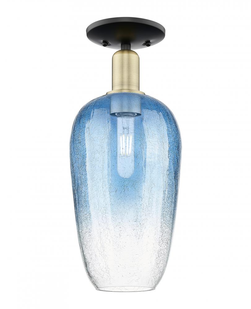 Brookhaven Flute - 1 Light - 6 inch - Black Antique Brass - Semi-Flush Mount