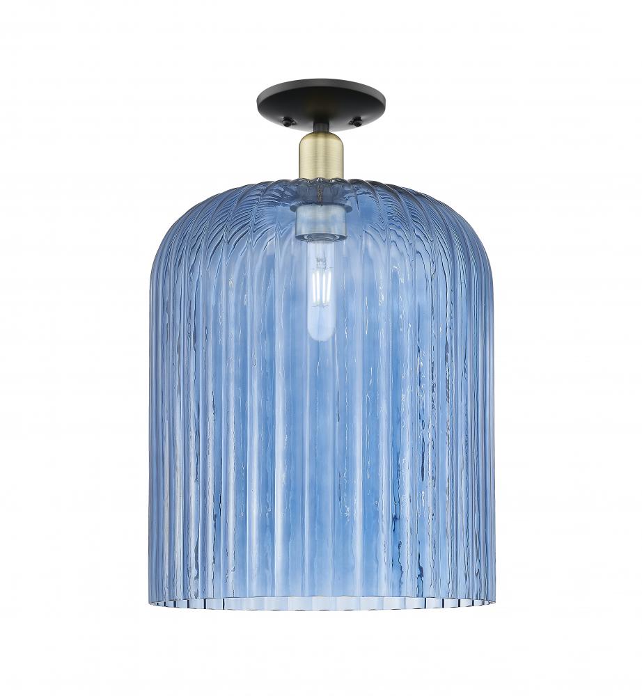 Bridal Veil - 1 Light - 12 inch - Black Antique Brass - Semi-Flush Mount