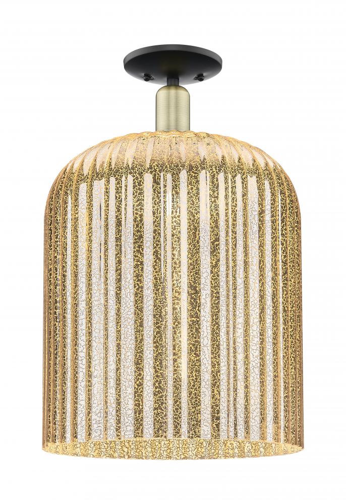 Bridal Veil - 1 Light - 12 inch - Black Antique Brass - Semi-Flush Mount