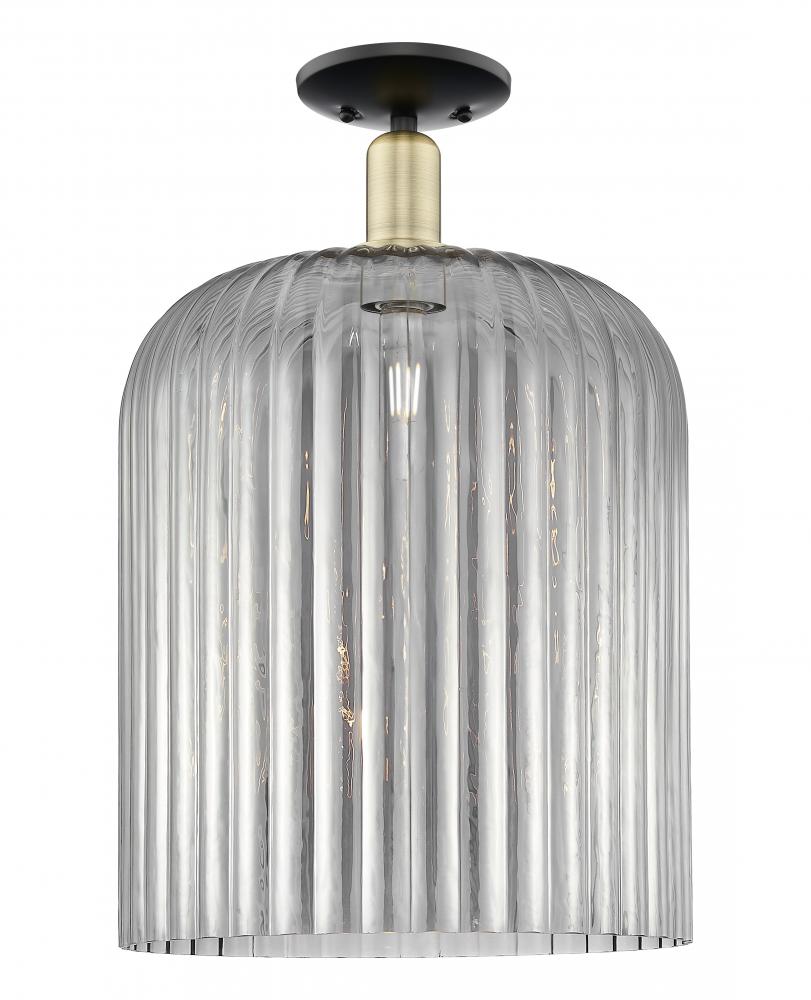 Bridal Veil - 1 Light - 12 inch - Black Antique Brass - Semi-Flush Mount