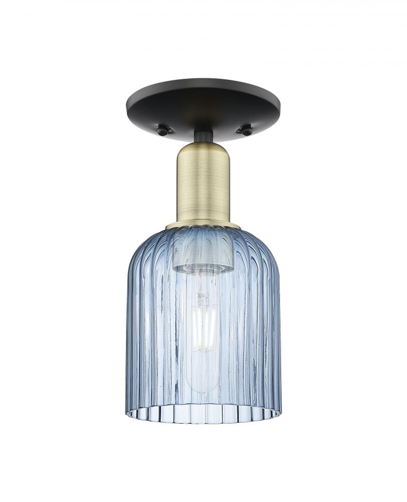 Bridal Veil - 1 Light - 6 inch - Black Antique Brass - Semi-Flush Mount