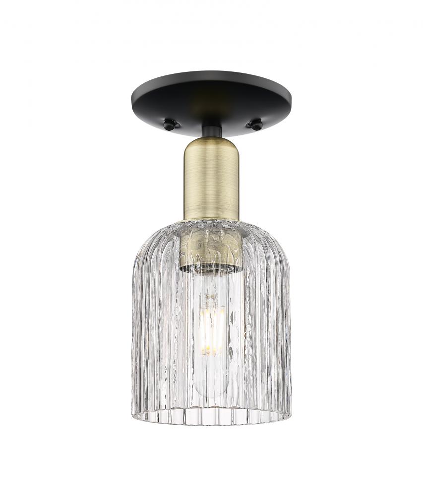 Bridal Veil - 1 Light - 6 inch - Black Antique Brass - Semi-Flush Mount