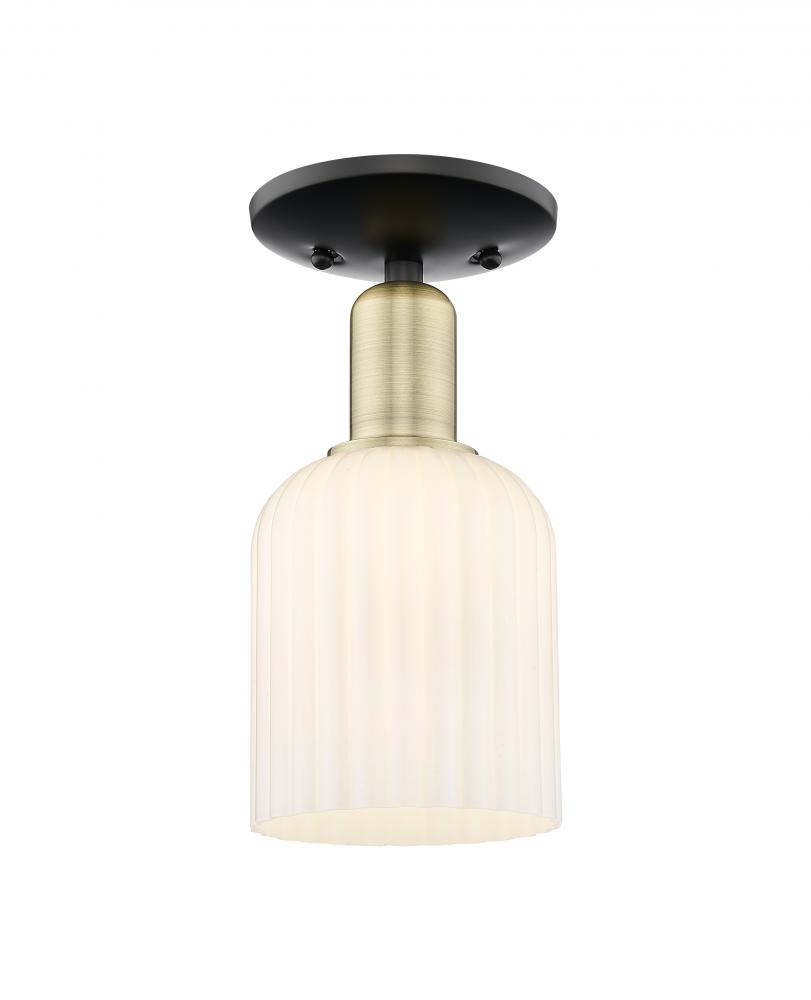 Bridal Veil - 1 Light - 6 inch - Black Antique Brass - Semi-Flush Mount