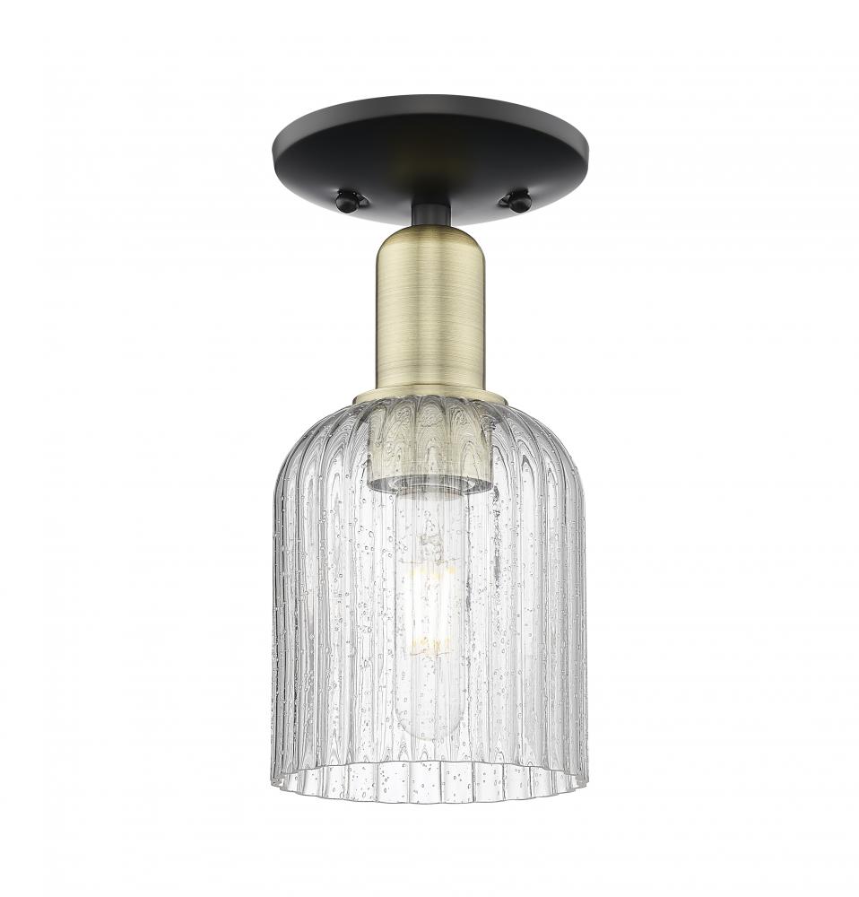 Bridal Veil - 1 Light - 6 inch - Black Antique Brass - Semi-Flush Mount