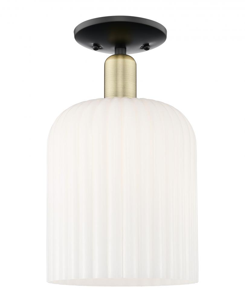 Bridal Veil - 1 Light - 8 inch - Black Antique Brass - Semi-Flush Mount