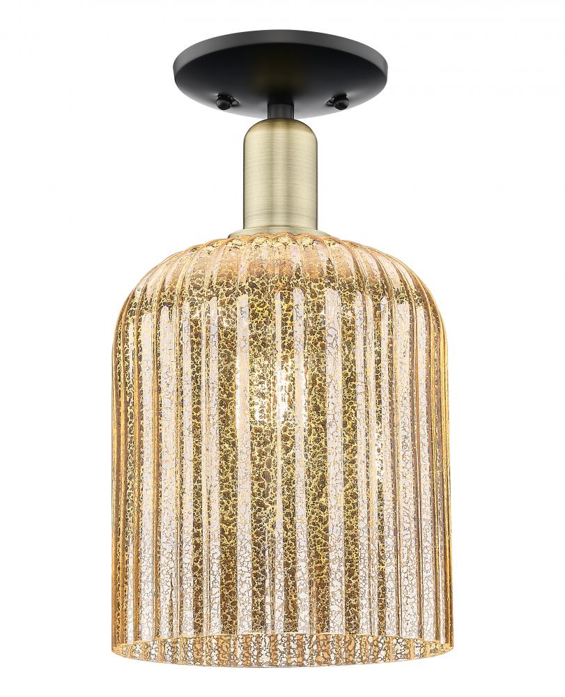 Bridal Veil - 1 Light - 8 inch - Black Antique Brass - Semi-Flush Mount