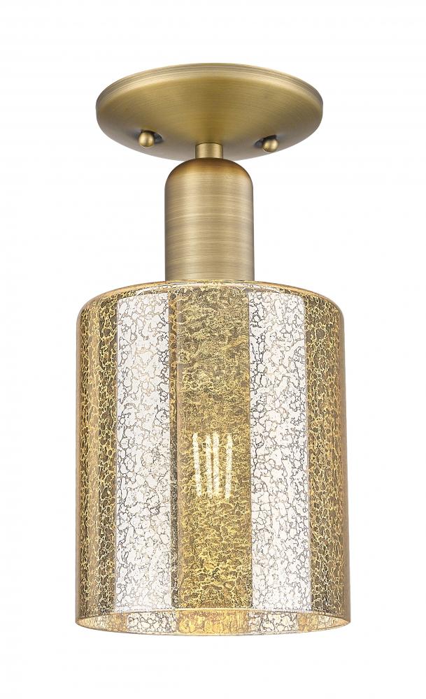 Cobbleskill - 1 Light - 5 inch - Brushed Brass - Semi-Flush Mount